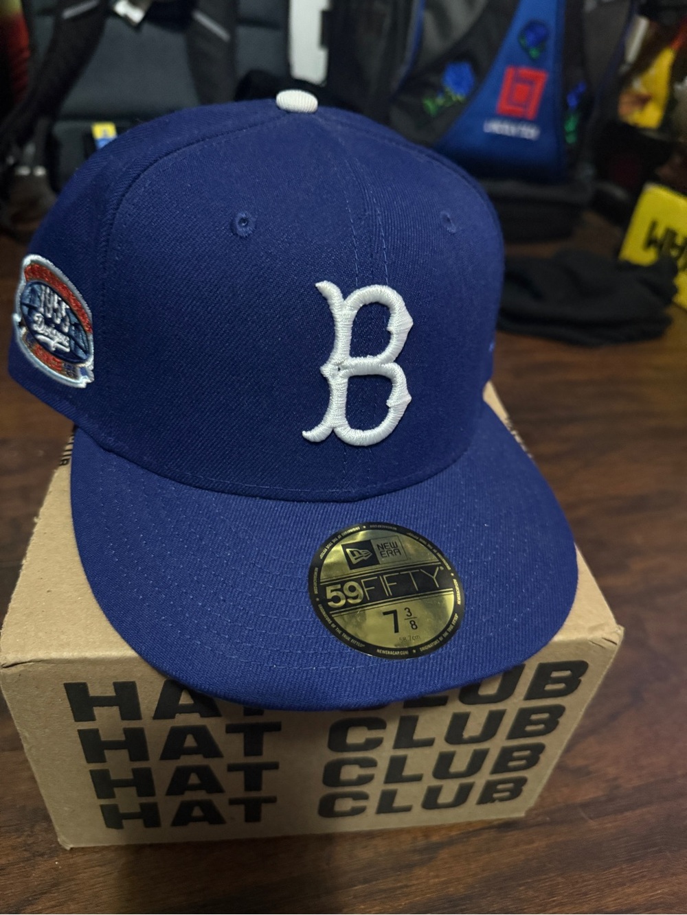 New Era Royal Blue Fitted Baseball Cap with White 'B' Patch